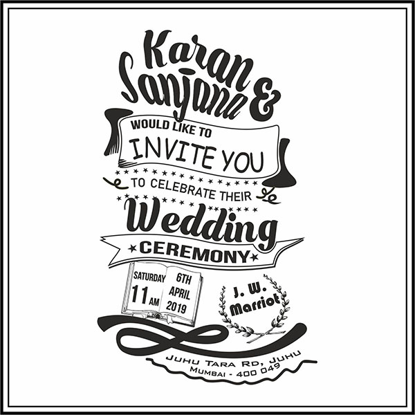 Wedding invitation card Hum Tum - Parekh Cards